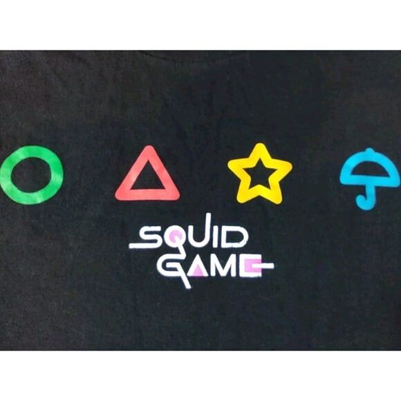 5/$25 Sz XL Adult Squid Game T-Shirt Black 100% Cotton Unisex Netflix - Picture 4 of 6